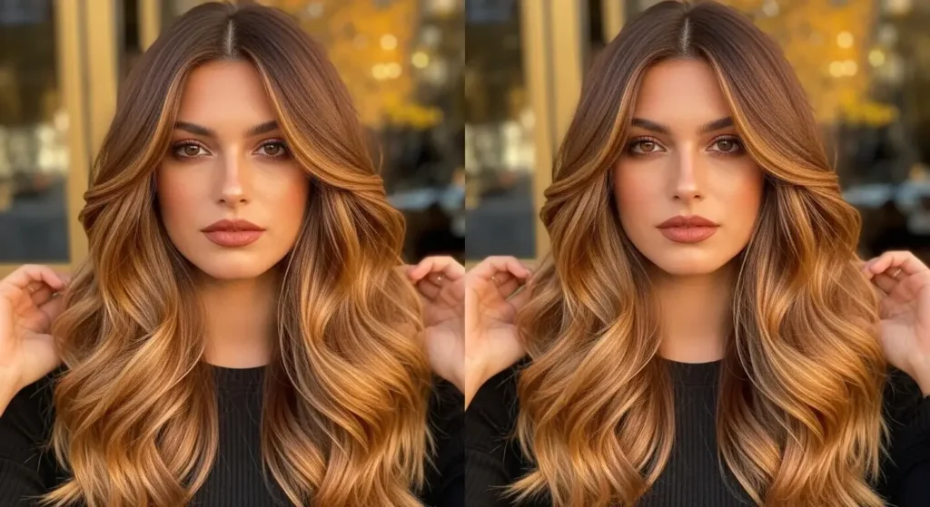 Cinnamon-Honey Balayage Honey Brown Balayage Hair Ideas