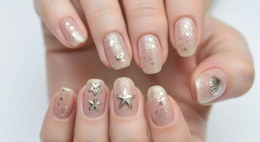 Starfish Sparkle Vacation-Ready Nails for Summer