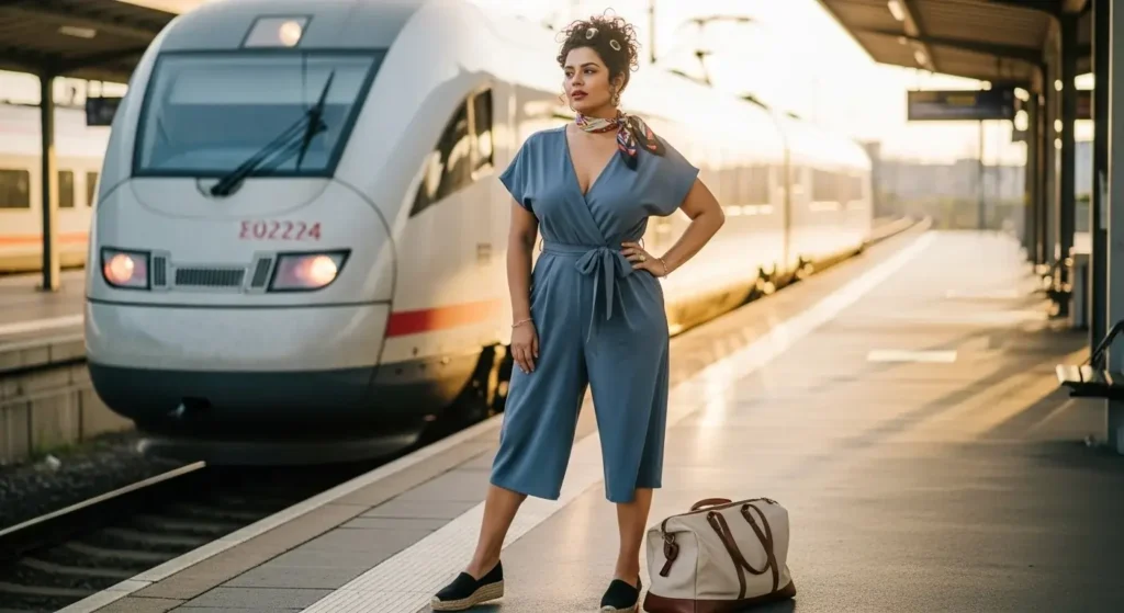 Jumpsuit in Lightweight Crepe Plus Size European Summer Outfits