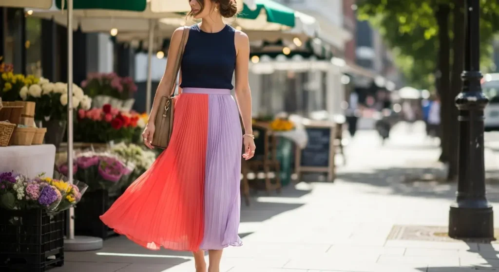Midi Skirt + Knit Tank Chic Summer Outfits for women
