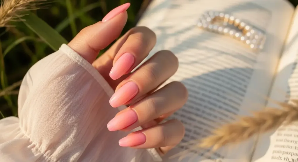 Peach Glow Aura Nails Sunset Gradient Nails to Glow