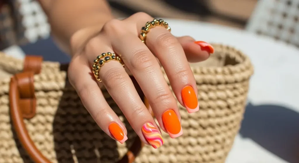 Tangerine Orange – Bold & Zesty Best July Nail Colors for 2025