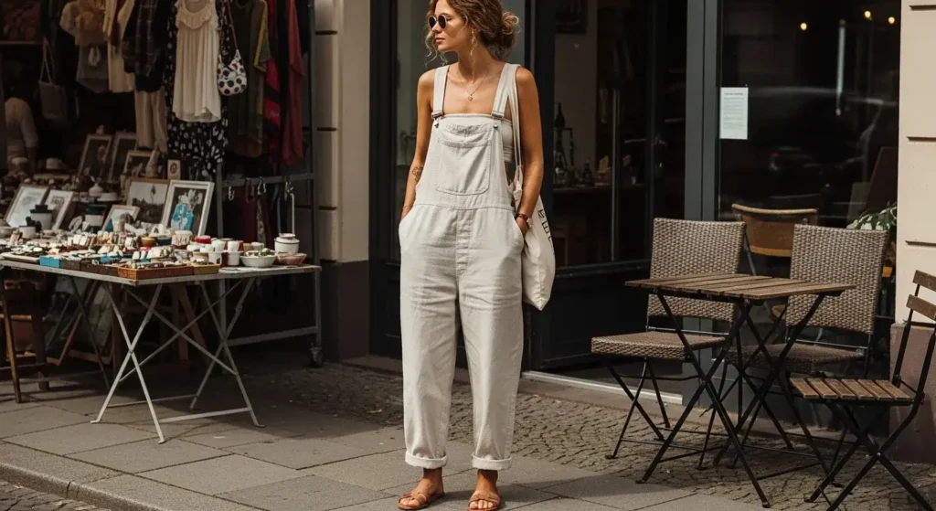 Linen Overalls + Bandeau Top