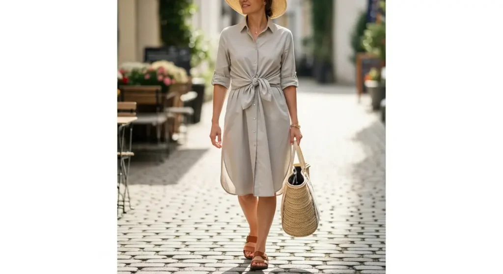 Button-Down Shirt Dress Chic Summer Outfits for women