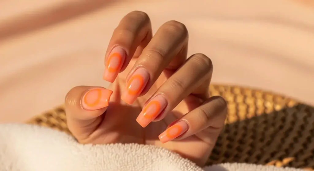 Tangerine Aura Nails Coffin Nails That Slay Summer 2025