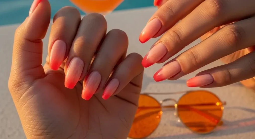 Peachy Gradient Ombré Colorful Summer Nails to Try in 2025