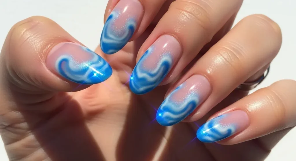 Blue Aura Nails Vacation-Ready Nails for Summer