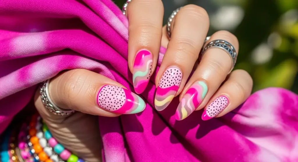 Dragonfruit Fantasy Tropical Fruit Nail Ideas for Summer 2025