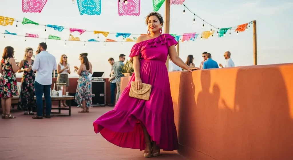 Statement Ruffled Maxi Dress Latina Fashion Outfits for Summer