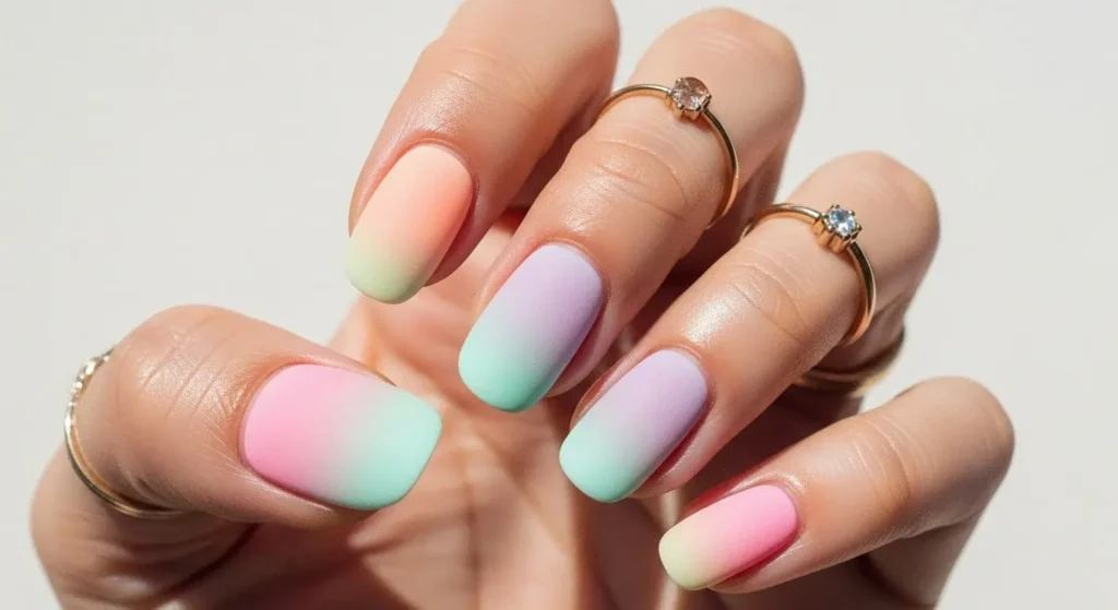 Sorbet Ombré Rounds Round Summer Nails