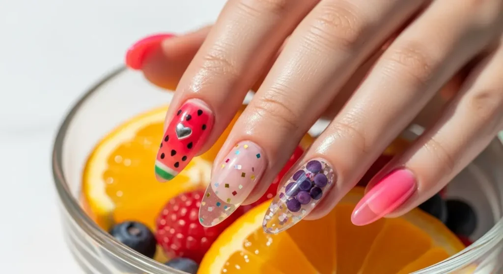 Glassy Jelly Almonds Long Summer Nail