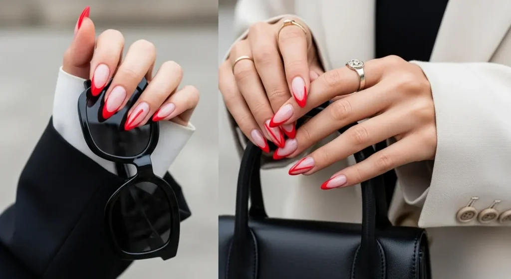 Bold Red French Tips Red Summer Nails