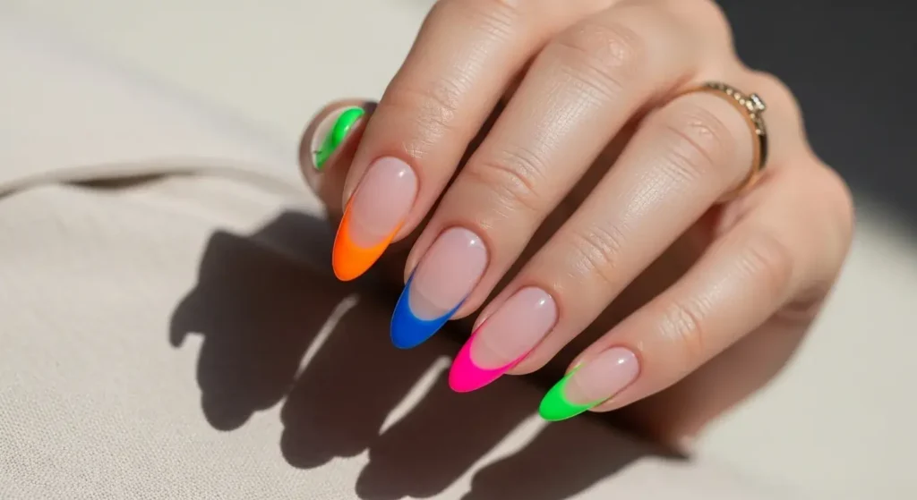 French with a Twist Long Summer Nail