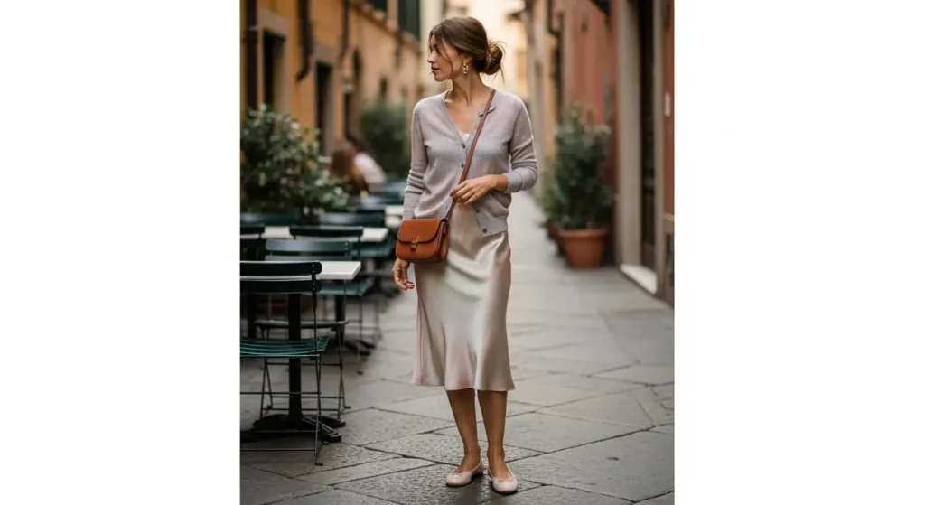 Lightweight Cardigan + Slip Skirt Italy Summer Outfit Ideas