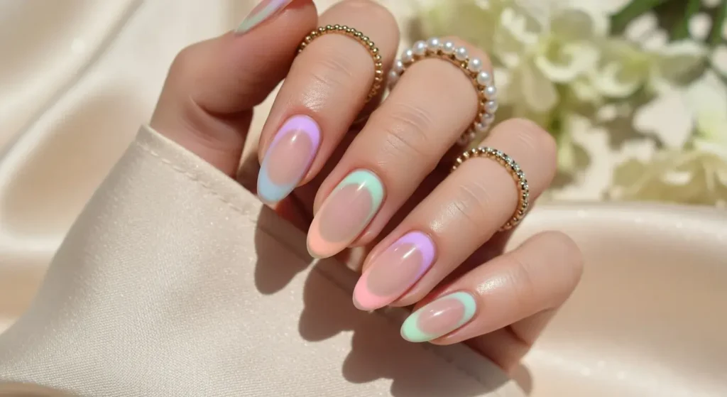 Pastel Aura Nails Almond Nail Inspo for a Cute Summer