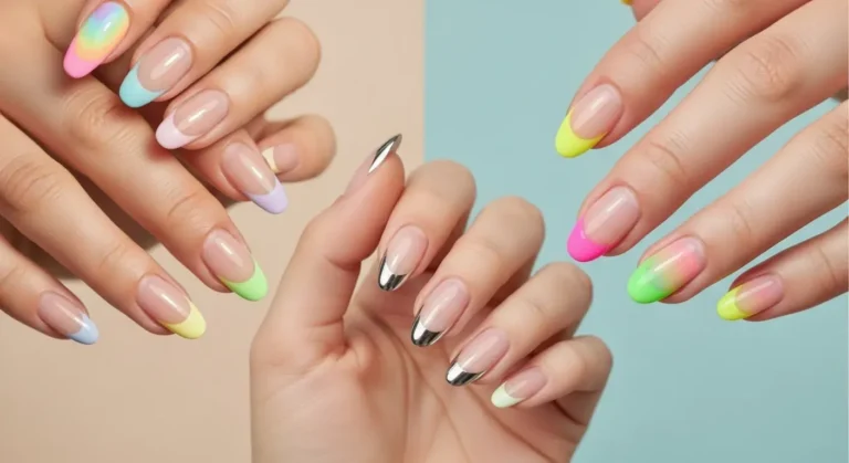 French Tip Nails with a Summer