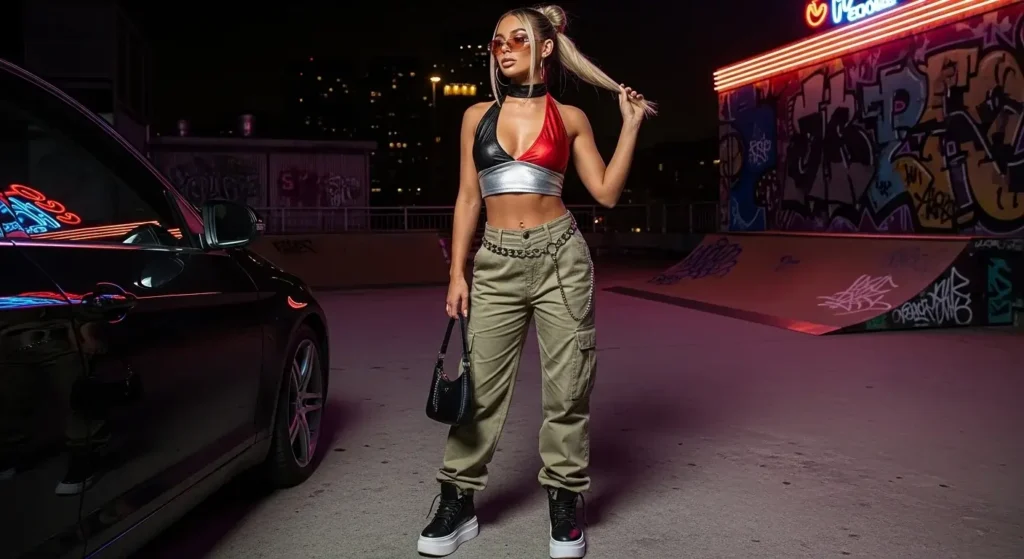 Cargo Pants + Halter Top Y2K Summer Outfits
