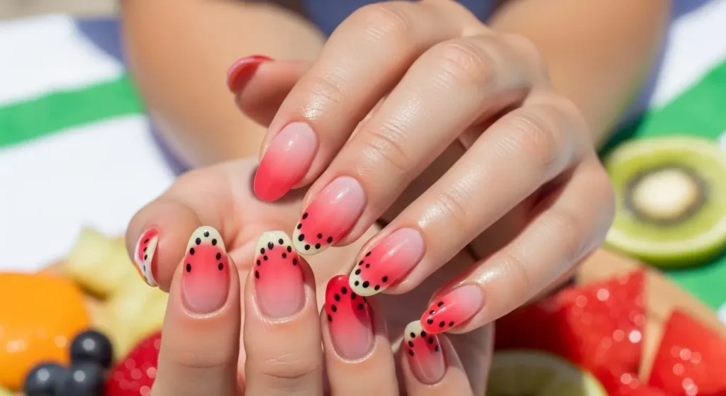Jelly Watermelon Gloss Juicy Watermelon Nails For Summer