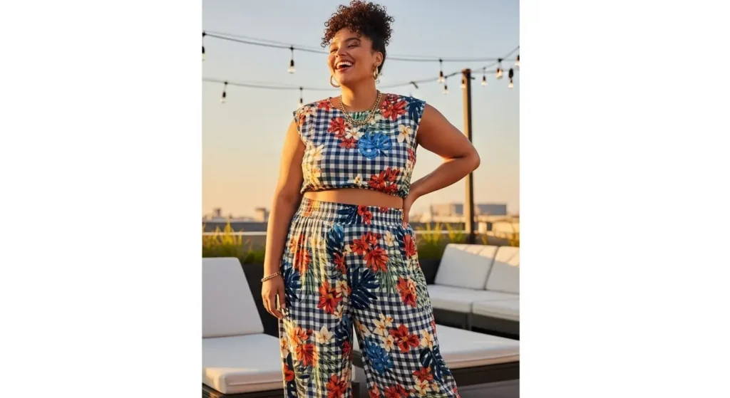 Matching Two-Piece Sets (With High-Waist Bottoms) Big Belly Summer Outfit Ideas