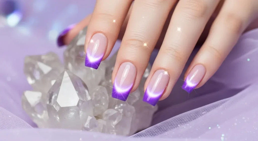 Purple Aura Tips Purple Summer Nails You’ll Love