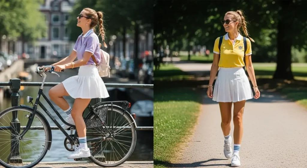 Pleated Skort + Polo Top