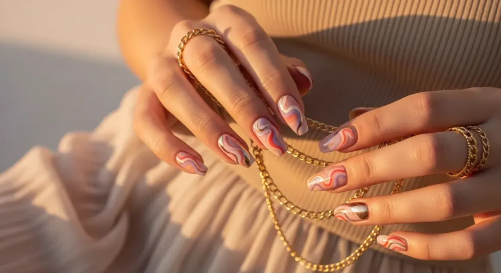 Sunset Swirl Nails Sunset Gradient Nails to Glow