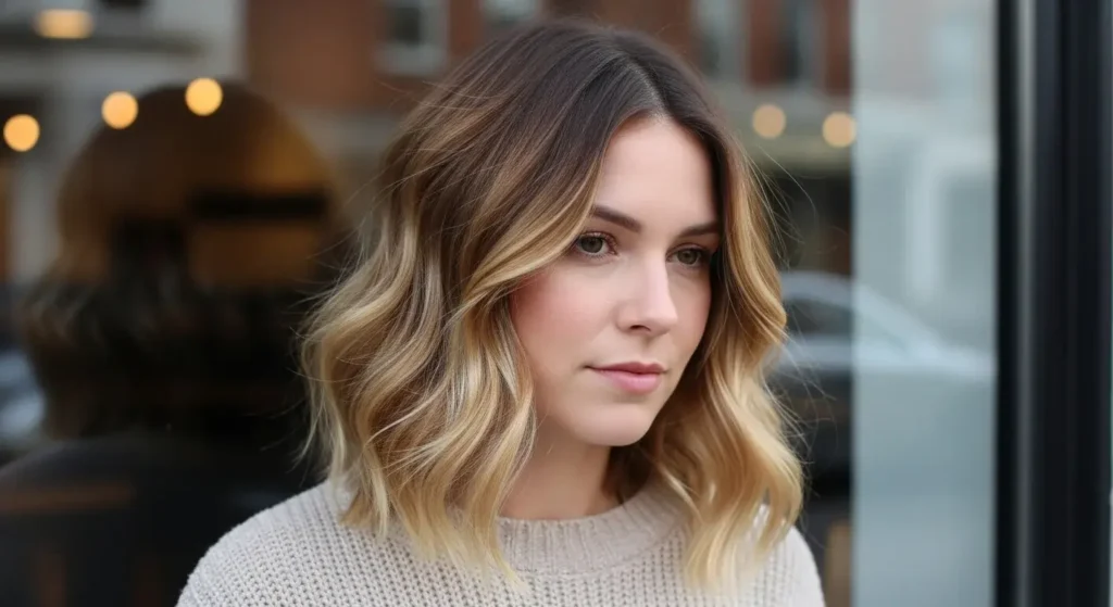 Caramel Honey Balayage Lob Honey Brown Balayage Hair Ideas