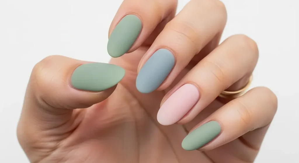 Sea Glass Matte Vacation-Ready Nails for Summer