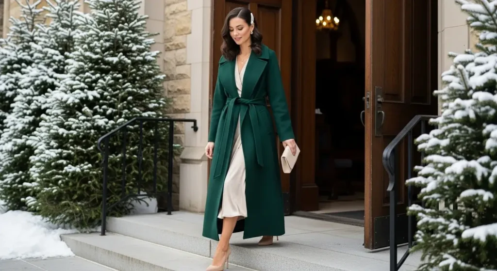Maxi Coats + Midi Dresses Winter Church Outfits