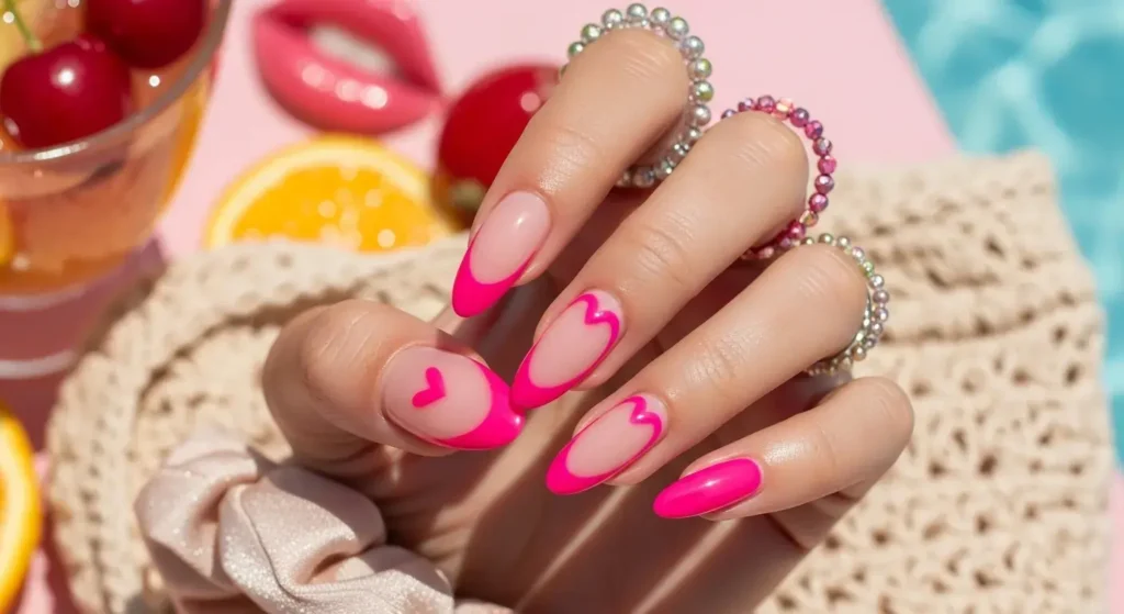 Raspberry Pink – Juicy & Feminine Best July Nail Colors for 2025