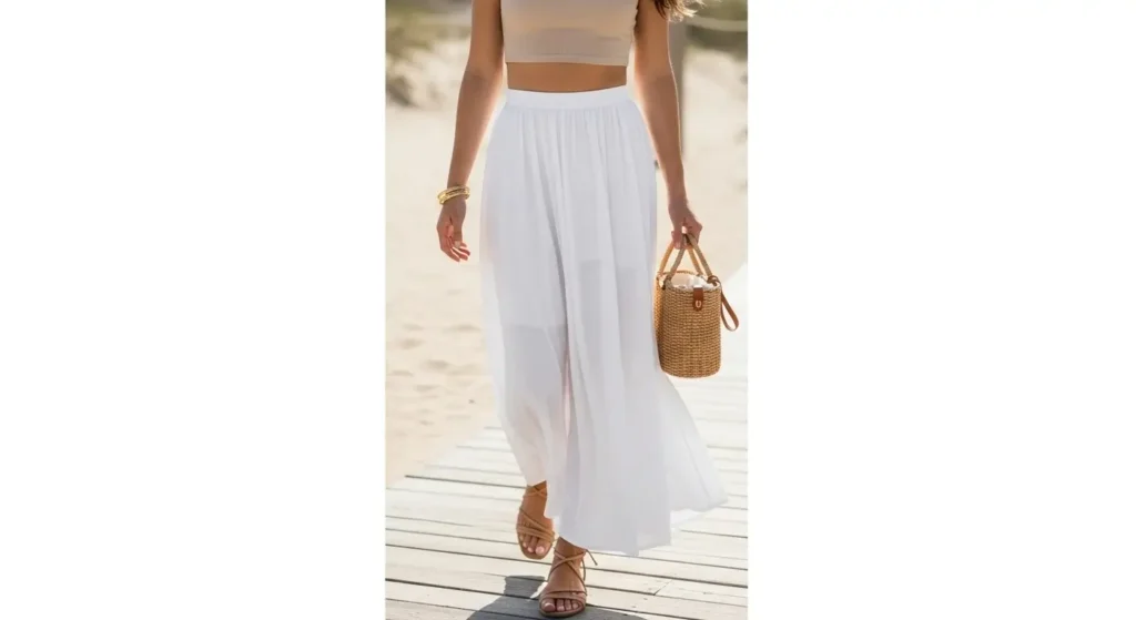 The Classic Cotton Maxi + Basic Tee Long Skirt Outfits for Summer women.
