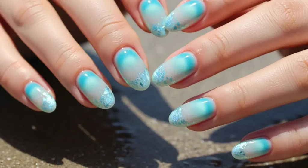 Ocean Aura Nails Beach Nails That Shine in Summer
