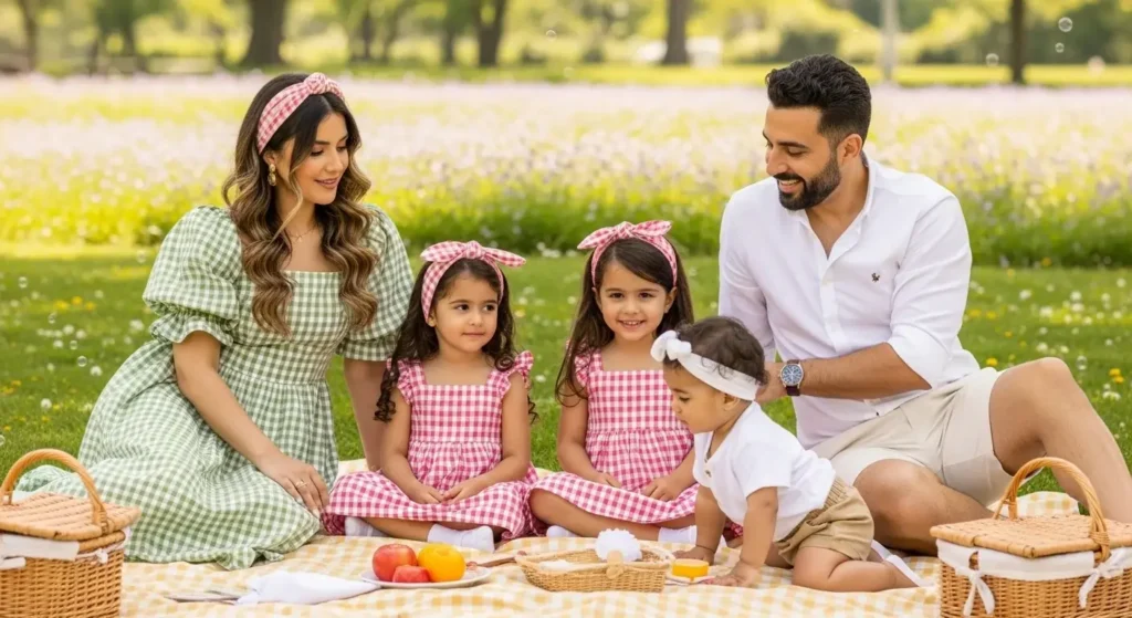 Gingham Picnic Looks Summer Family Photoshoot Outfits