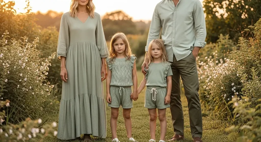 Monochrome Moment (Think Sage, Blush, or Sky Blue) Summer Family Photoshoot Outfits