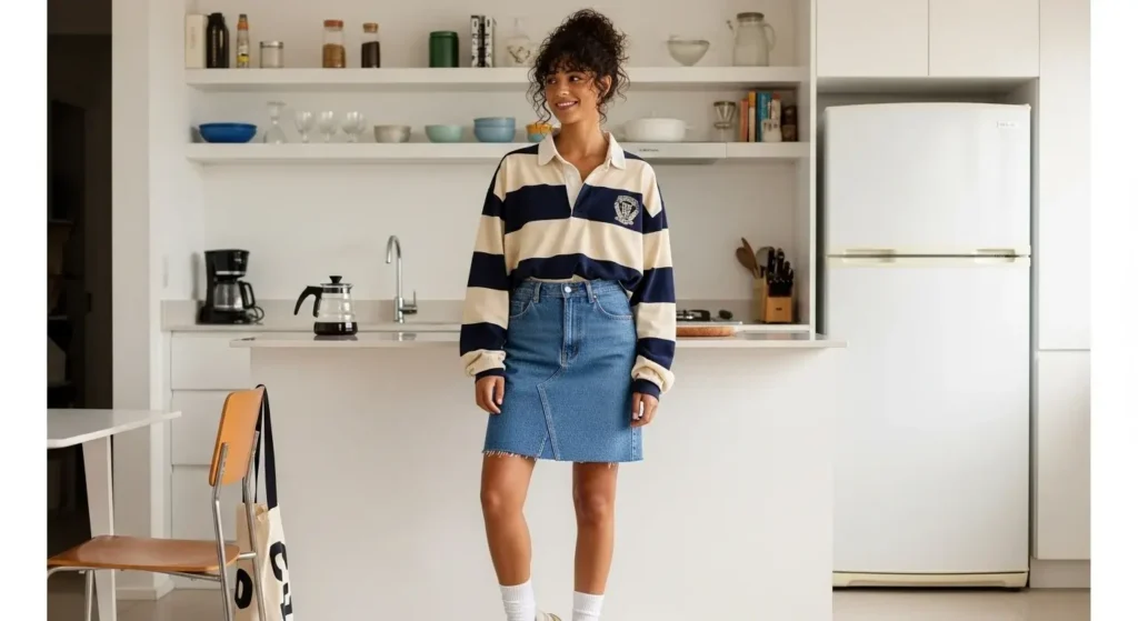 Rugby Shirt Revival Preppy Fall Outfits Idea