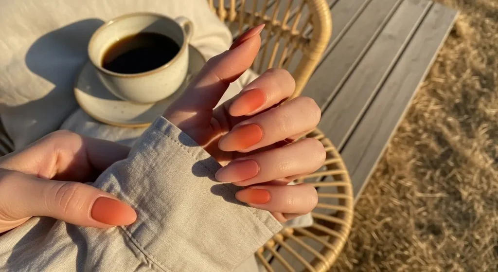 Matte Sunset Fade Sunset Gradient Nails to Glow
