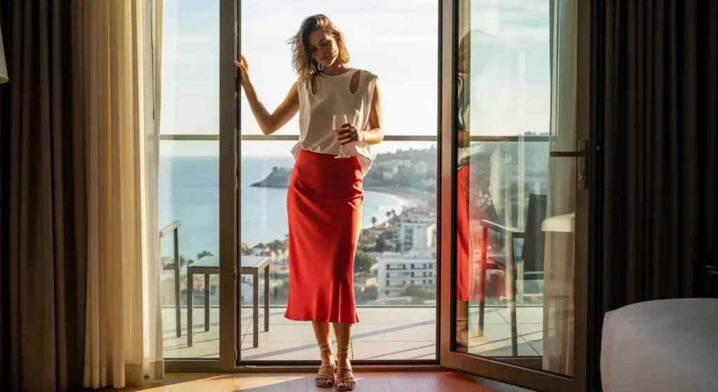 Bias-Cut Midi Skirt + Oversized Tank Gorgeous Summer Outfits to Wear in the Catalan Capital