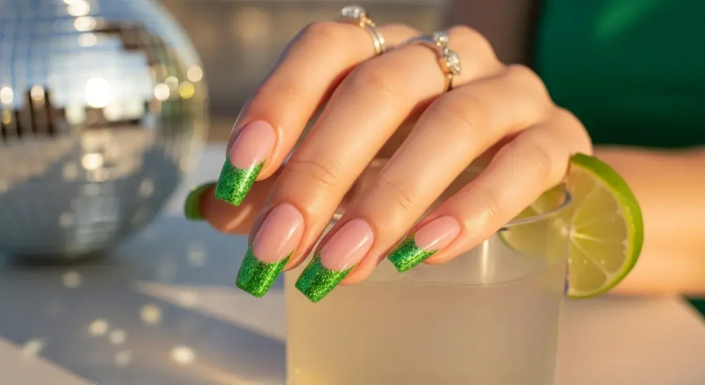 Glitter Rind Tips Juicy Watermelon Nails For Summer