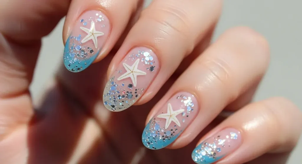 Starfish & Sparkles Beach Nails That Shine in Summer