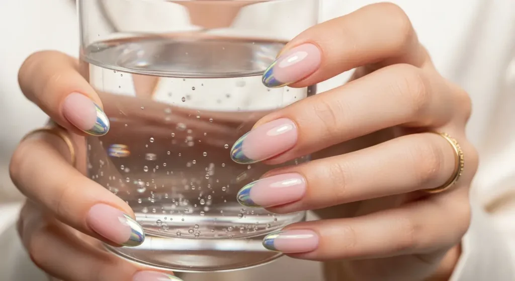 Glazed French Tips Almond Nail Inspo for a Cute Summer