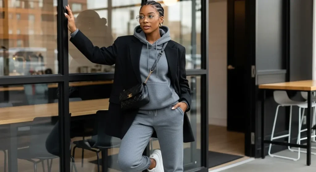 Hoodie + Blazer + Joggers Must-Have Fall Outfits Ideas