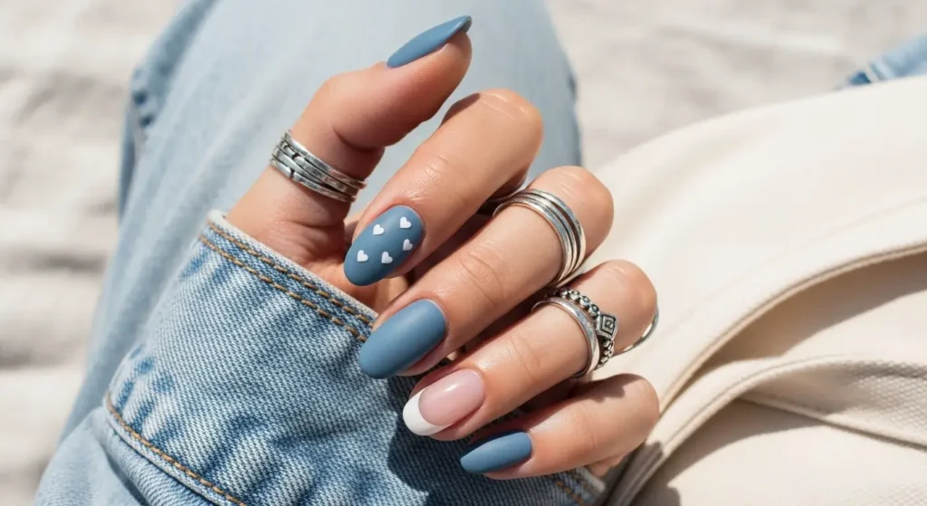 Denim Blue – Casual but Cool Best July Nail Colors for 2025