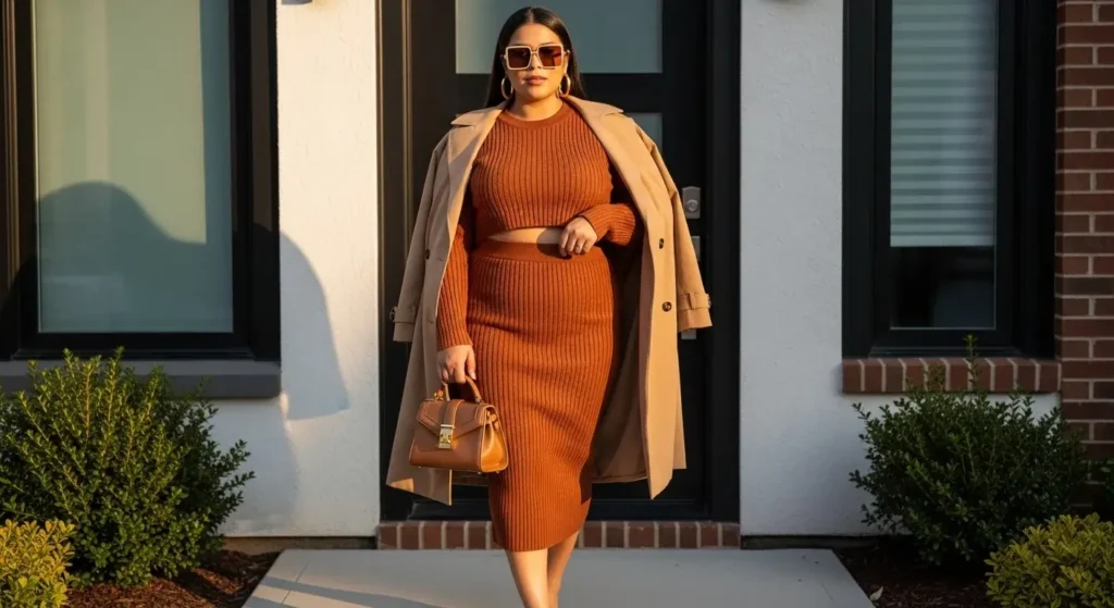 Cozy Knit Set Aesthetic Fall Outfits Ideas