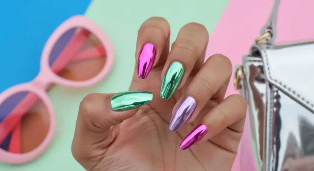 Chrome Candy Nails Colorful Summer Nails to Try in 2025