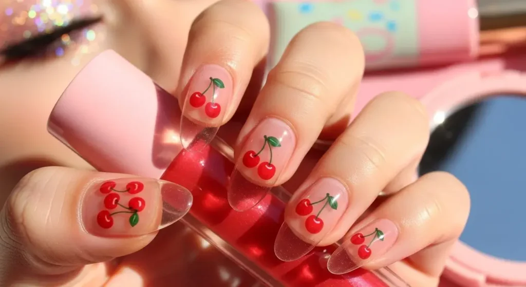 Transparent Cherry Jelly Nails Cherry Nail Inspo That Pops in 2025