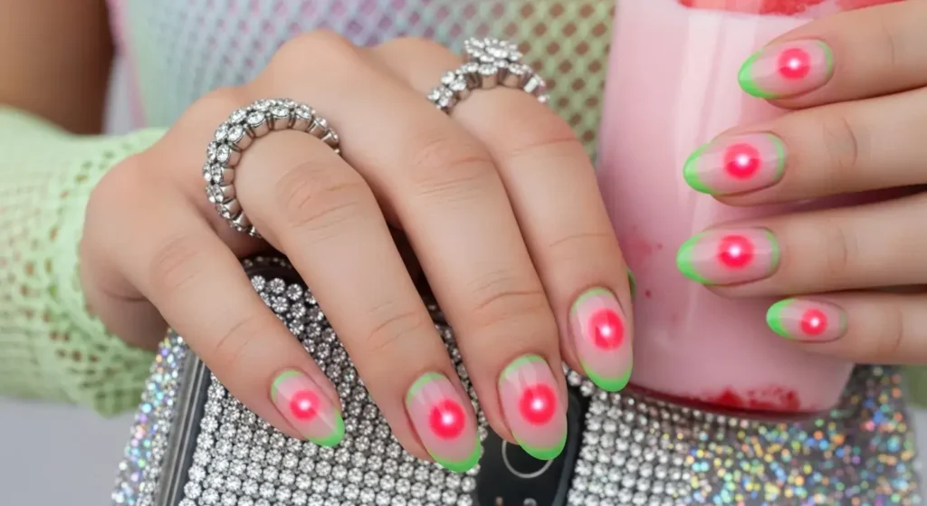 Watermelon Aura Nails Juicy Watermelon Nails For Summer