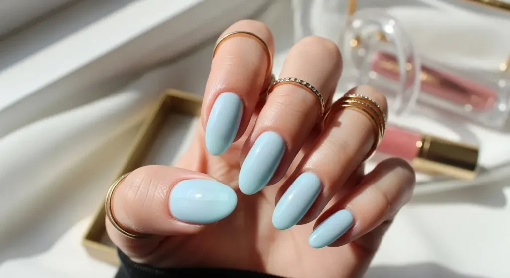 Baby Blue Jelly Nails Cool Blue Nail Ideas for Summer