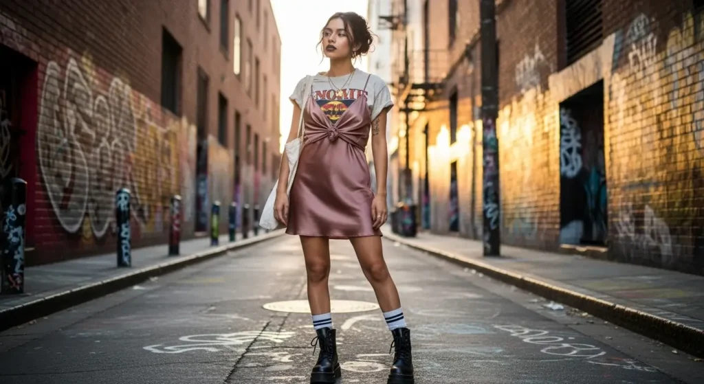 Slip Dress + Graphic Tee Comfy Summer Outfits