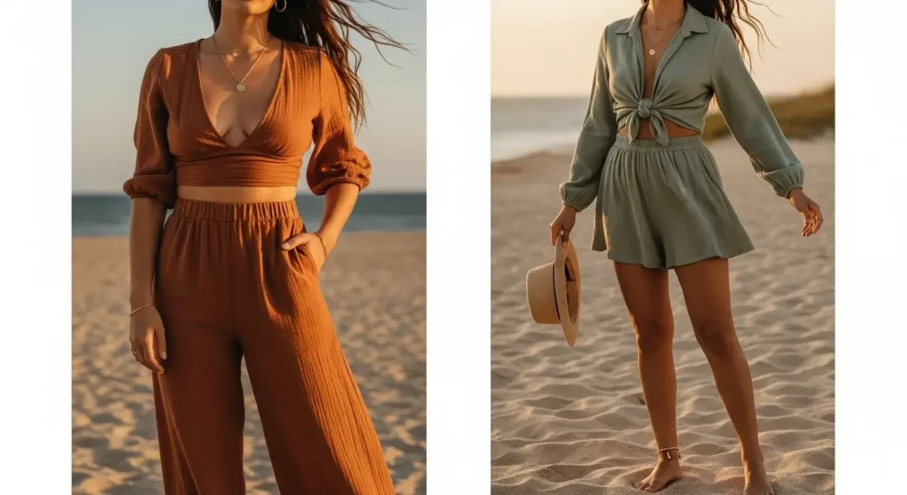 Gauze Co-ord Sets Beach Summer Outfits for women