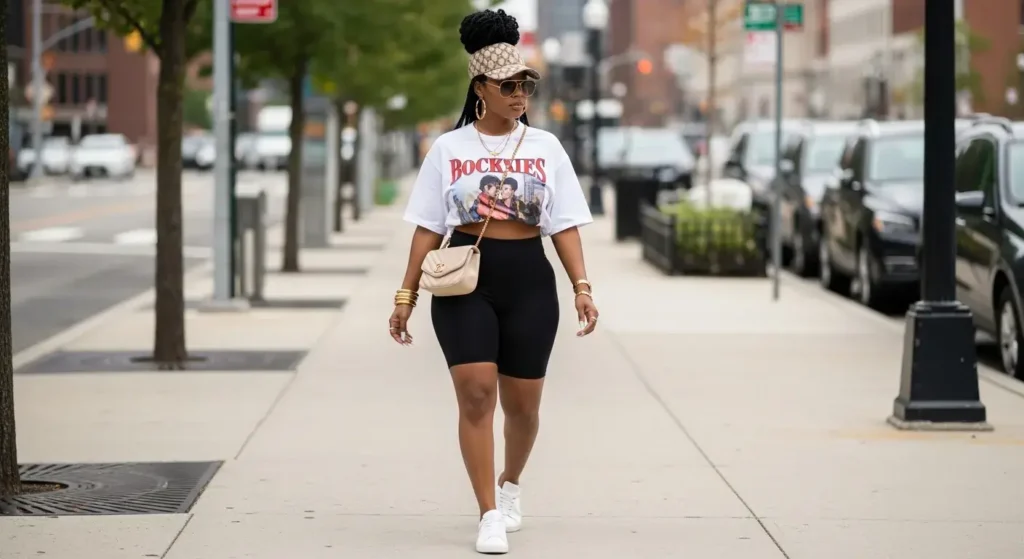 Oversized Tee + Biker Shorts Baddie Summer Outfits